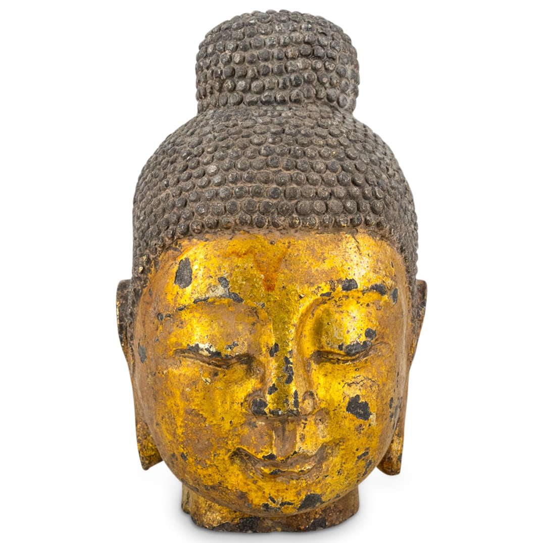 Antique Tibetan Buddha Head Sculpture (1 of 5)