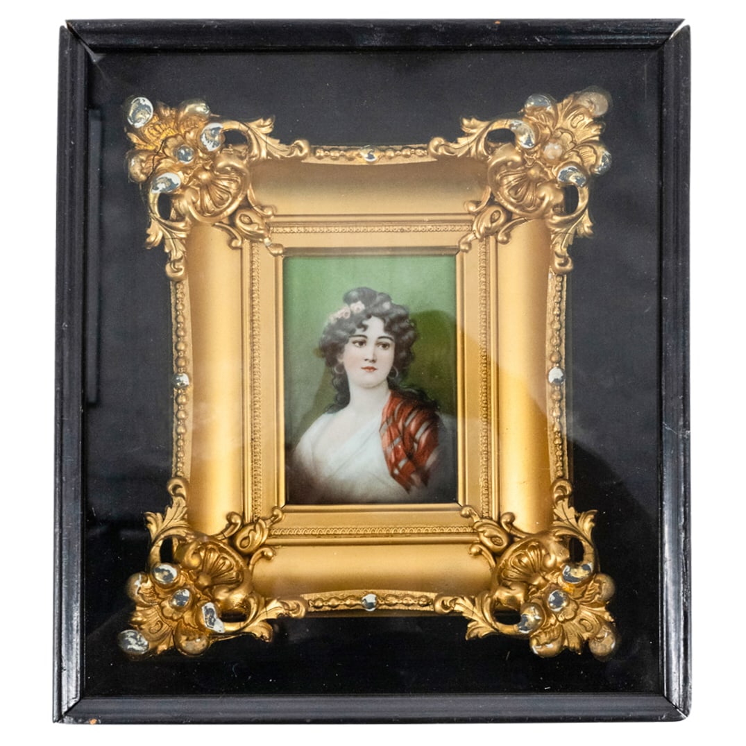 Austrian Porcelain Plaque On Display Box (1 of 4)
