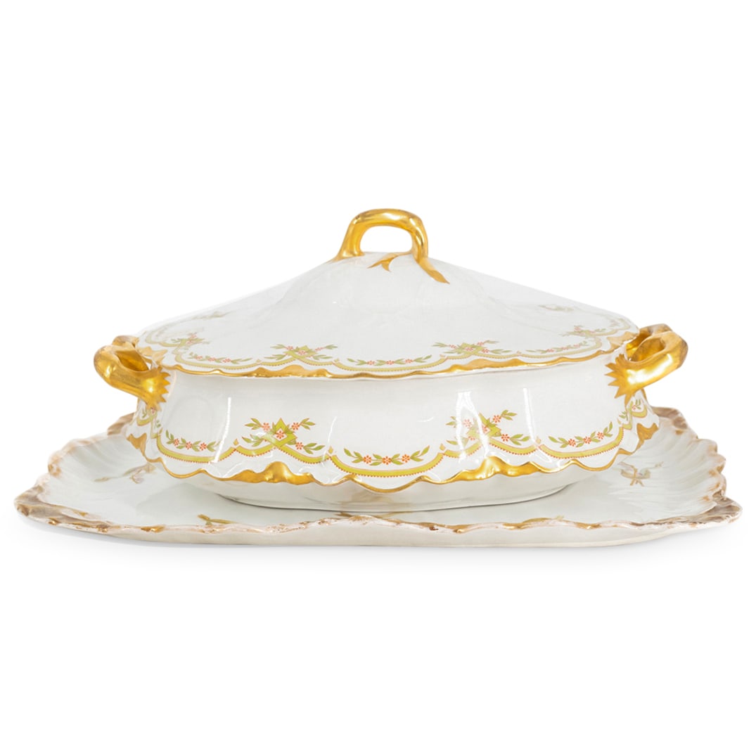 (2 Pc) Antique French Limoges Porcelain Grouping Set (1 of 10)