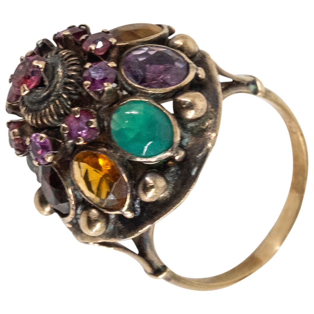Victorian 14K Gold Gemstone Studded Ring (1 of 3)