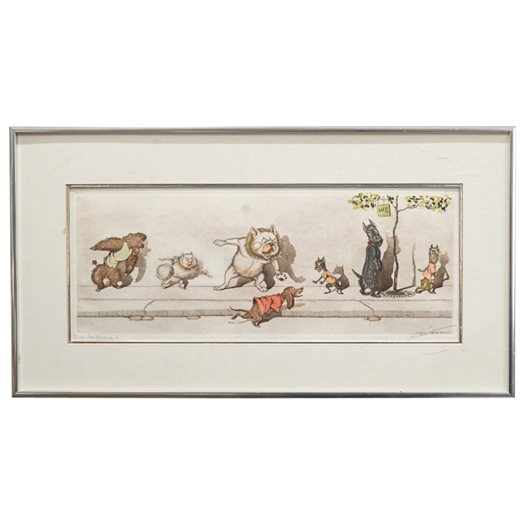 Boris O'Klein "A la Queue" Colored Etching (1 of 6)