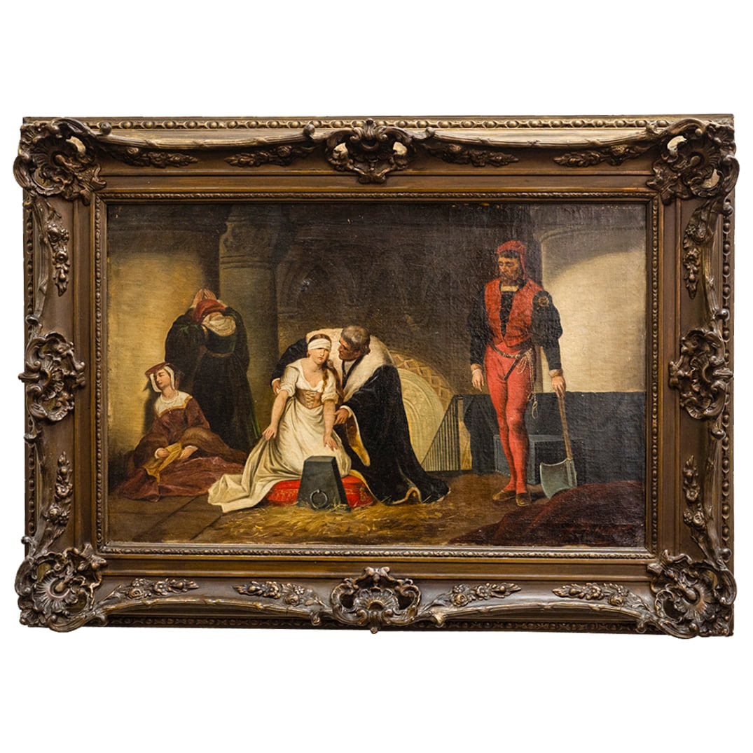 After Paul Delaroche "The Execution Of Lady Jane Gray" Oil On Canvas (1 of 8)