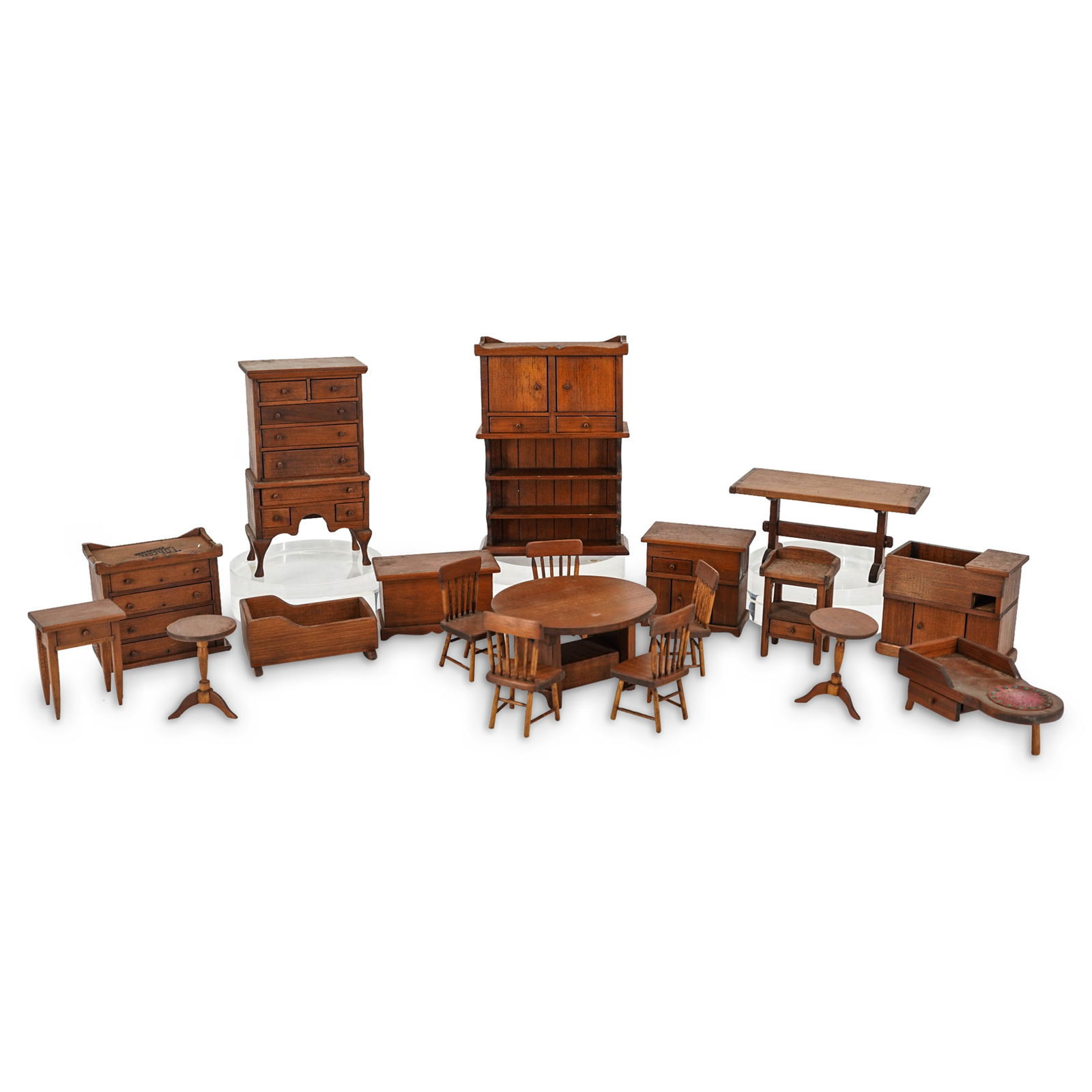 (19 Pc) Toncoss George Nakashima Style Dollhouse Furniture (1 of 11)