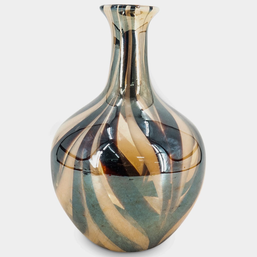 Murano Glass Coffee And Caramel Vase (1 of 5)