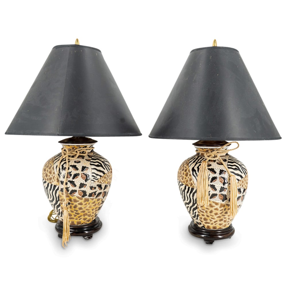 Pair Of Vintage Lena Hall Porcelain Lamps (1 of 6)