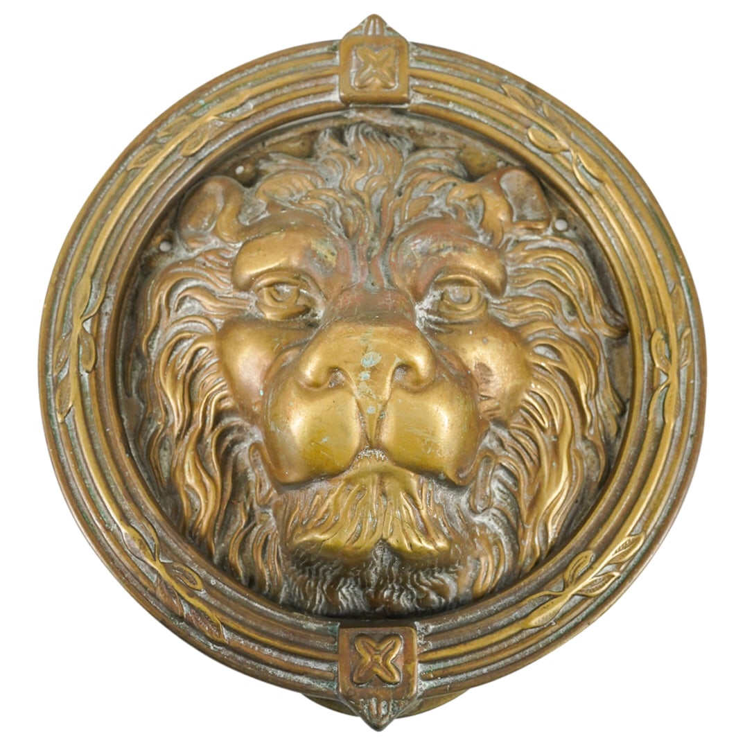 Solid Brass Ornate Lion Door Knocker Handle (1 of 3)