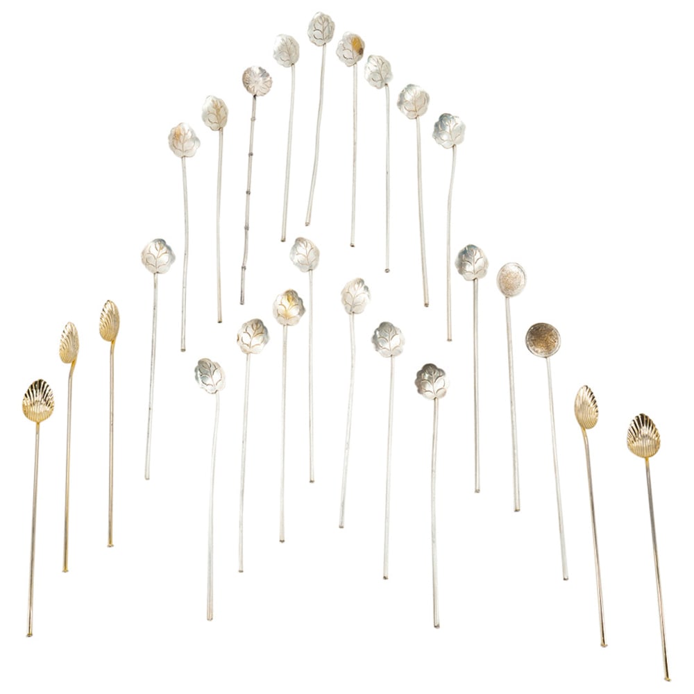 (25 Pc) Silver Plated Stirrers Assorted Grouping Set (1 of 5)