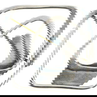 Art Smith Vintage Abstract Sterling Silver Brooch: DESCRIPTION: Art Smith vintage sterling silver brooch featuring abstract design. Marked "Sterling" and "Art Smith" on verso. Total weight: 14 g. CIRCA: Mid 20th Century ORIGIN: American DIMENSIONS: W: