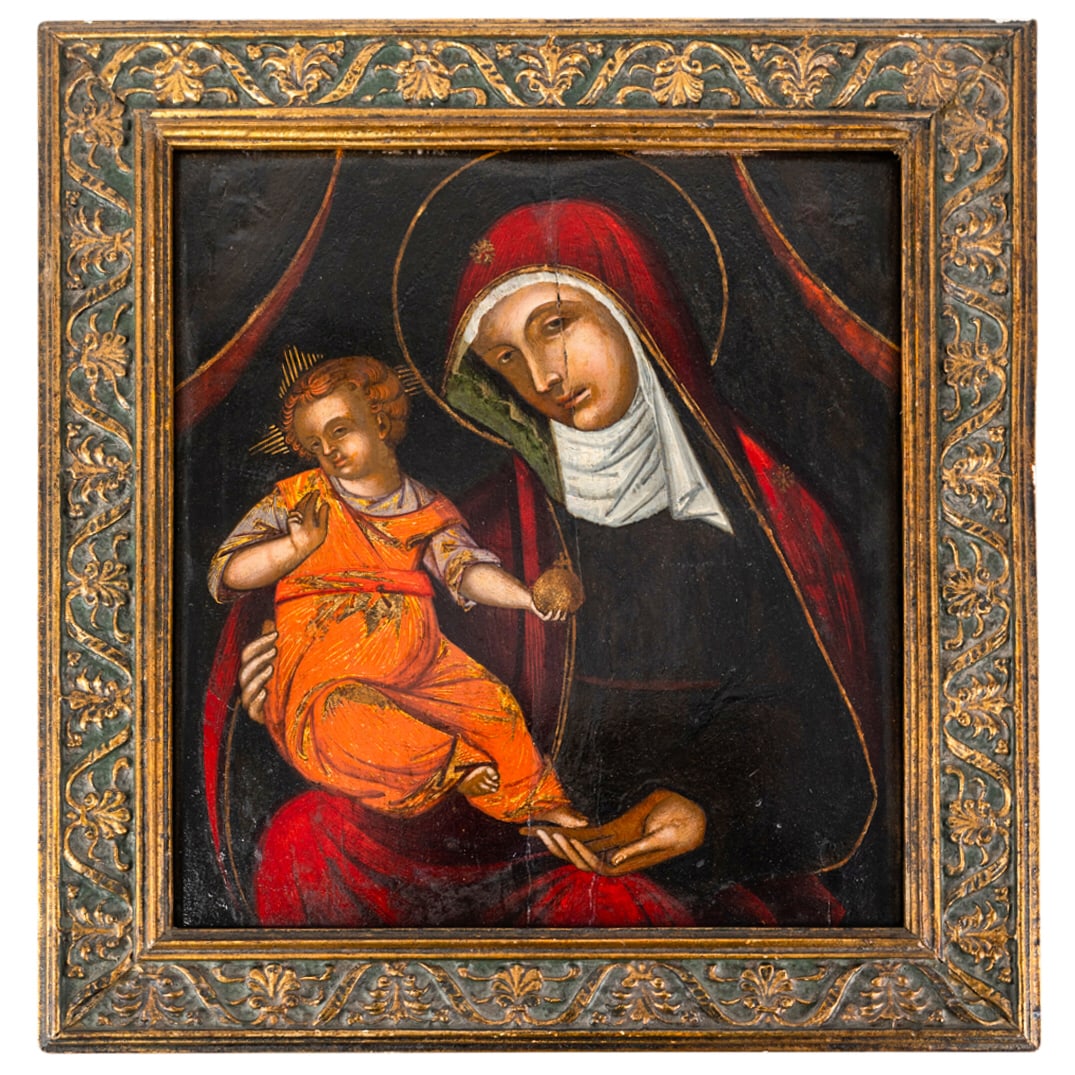 Antique Madonna And Child Tempera On Panel (1 of 5)