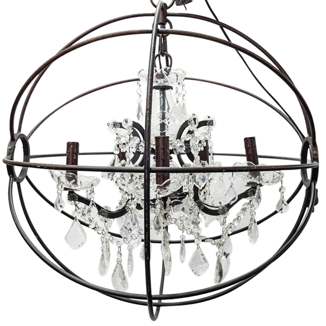 Timothy Oulton "Gyro" Crystal And Iron Chandelier (1 of 4)