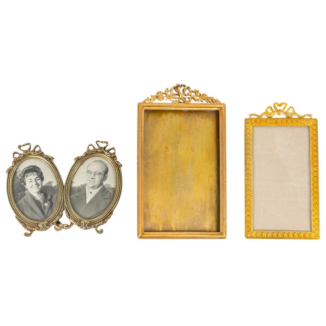 (3 Pc) Antique French Bronze Pierced Frames (1 of 5)