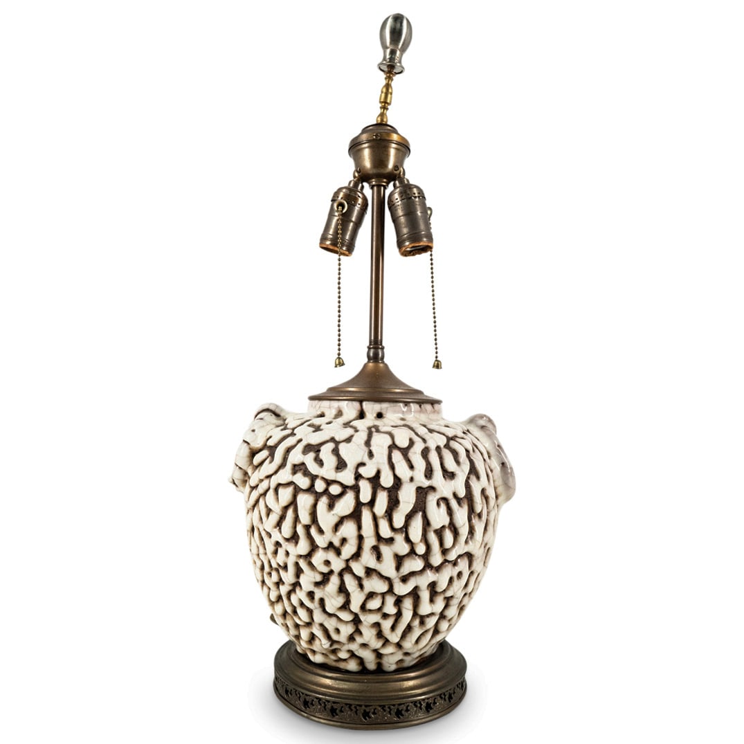 Antique Chinese Ceramic Drip Glaze Lamp (1 of 3)