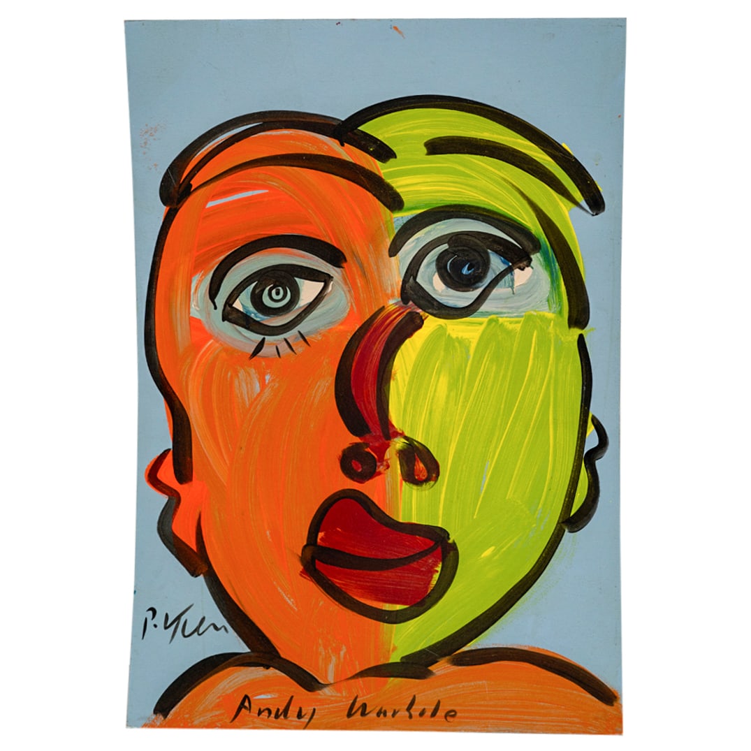 Peter Keil (German, B. 1942) "Andy Warhol" Large Oil On Panel (1 of 5)