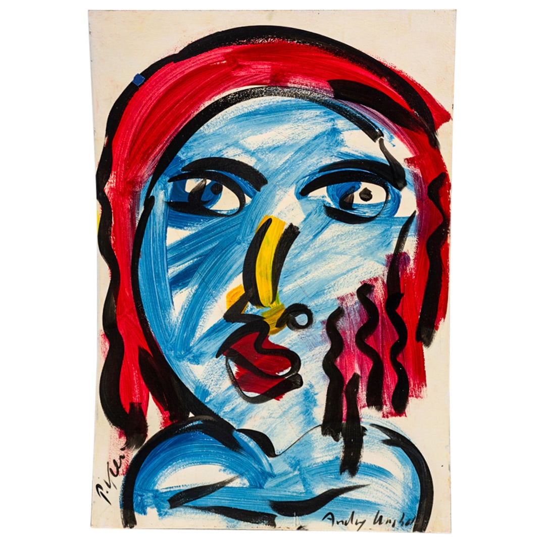 Peter Keil (German, B. 1942) "Andy Warhol" Large Oil On Panel (1 of 6)