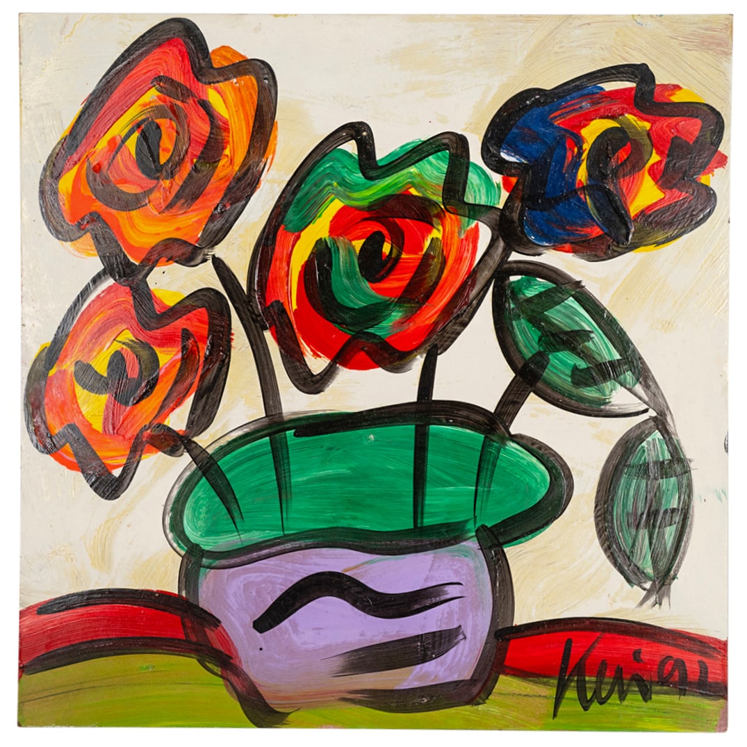 Peter Keil (German, B. 1942) Floral Oil On Panel (1 of 4)