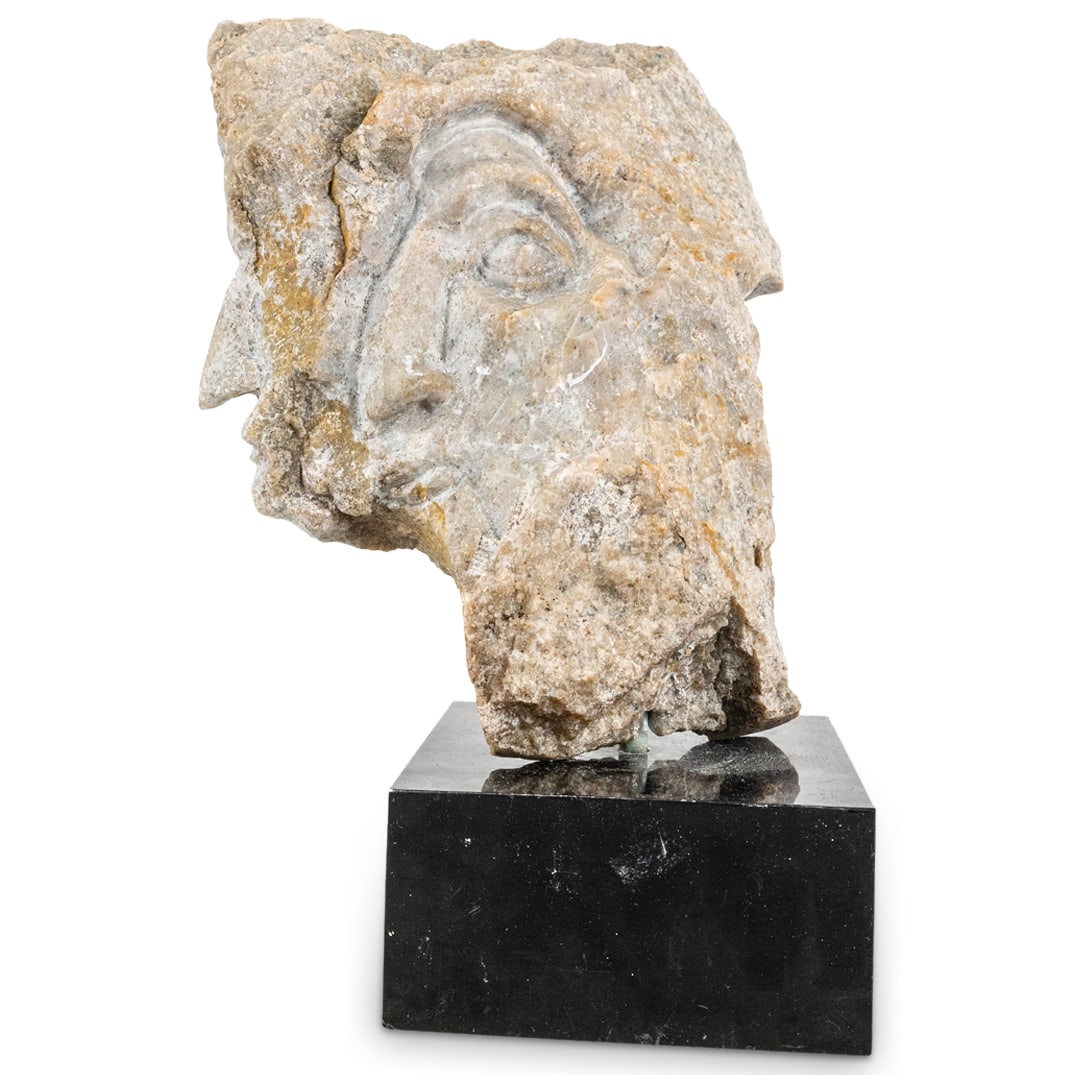 Carved Stone Face Sculpture (1 of 5)
