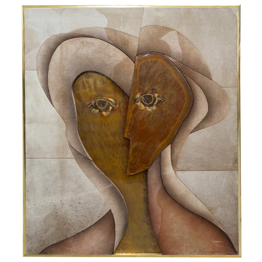 20th Cent. Suede & Brass Artwork (1 of 7)