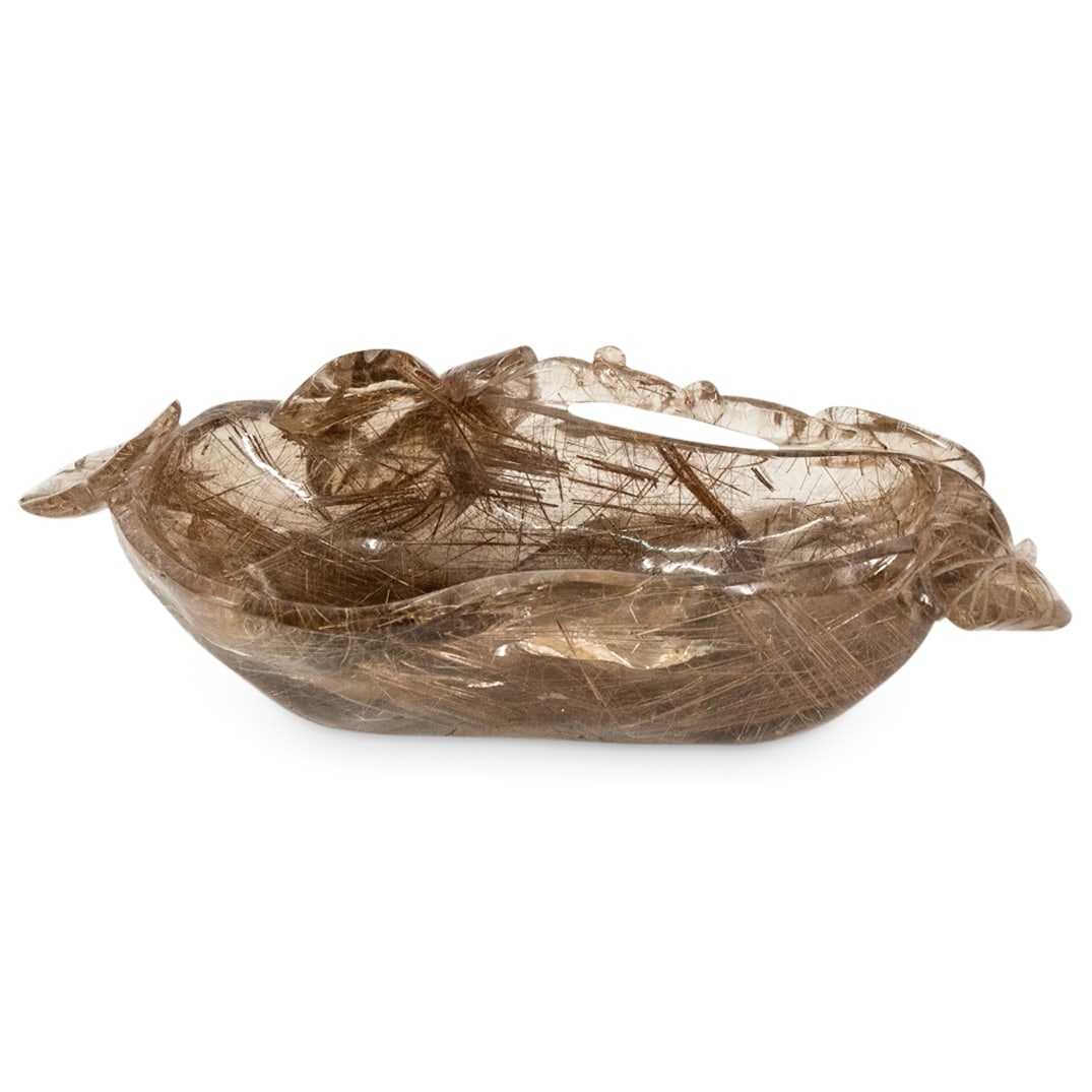 Chinese Carved Rutilated Quartz Brush Washer (1 of 4)