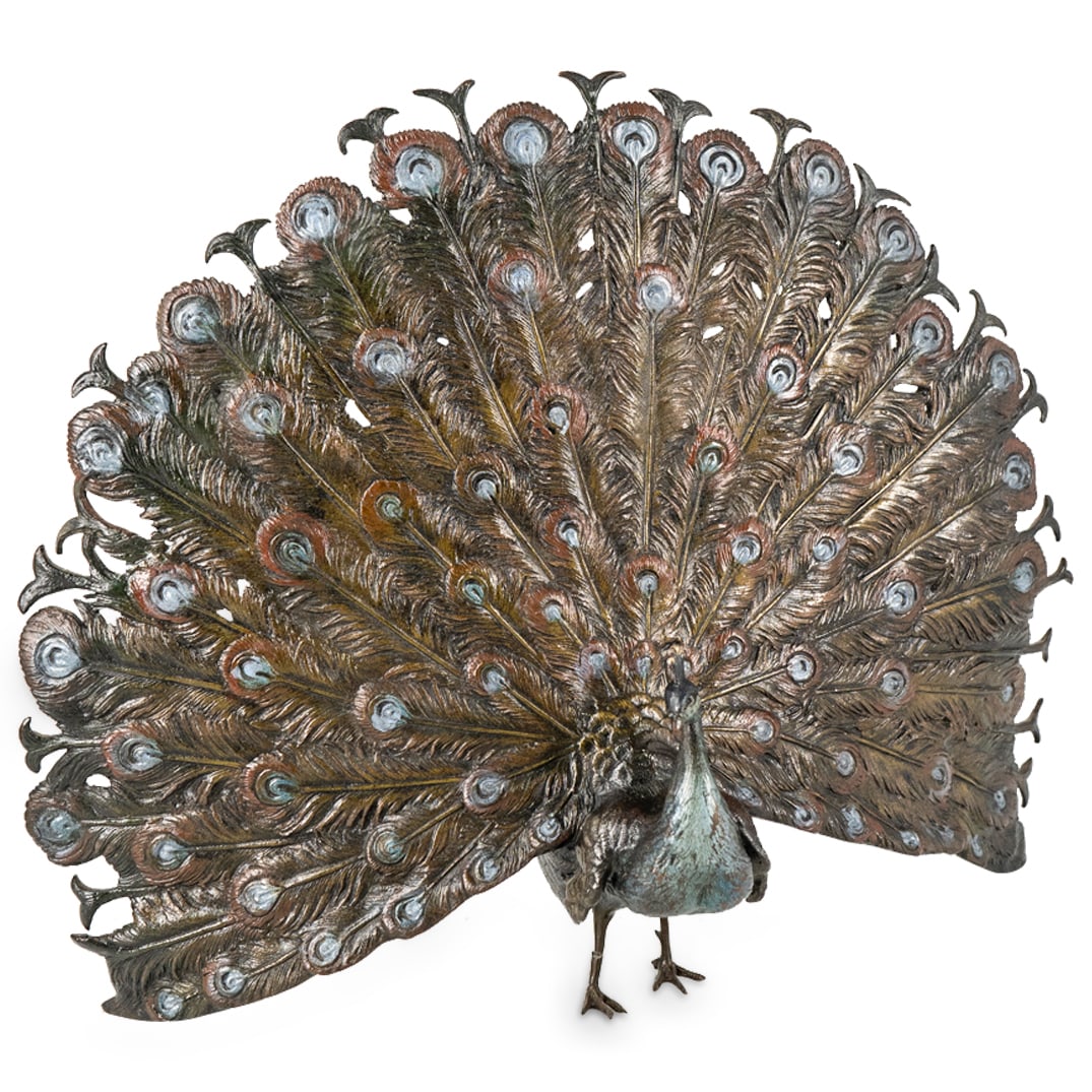Antique Franz Bergmann Austrian Cold Painted Bronze Peacock (1 of 5)