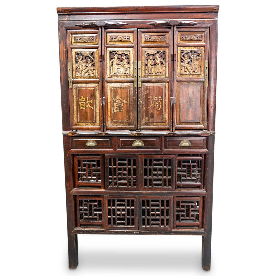 Antique Chinese Lacquered Wood Cabinet (1 of 12)