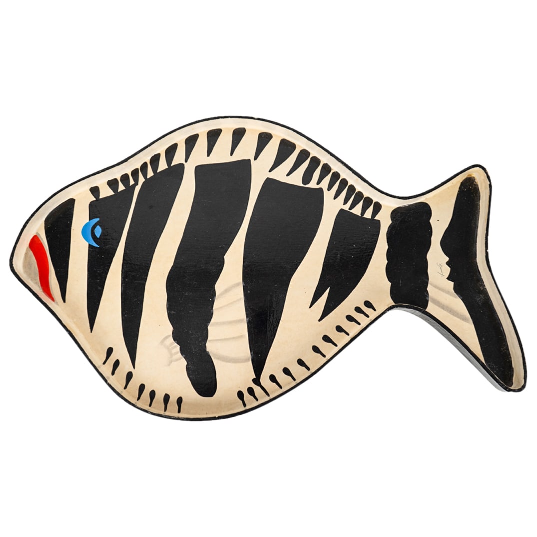 Paper Mache Signed Fish Serving Tray (1 of 5)