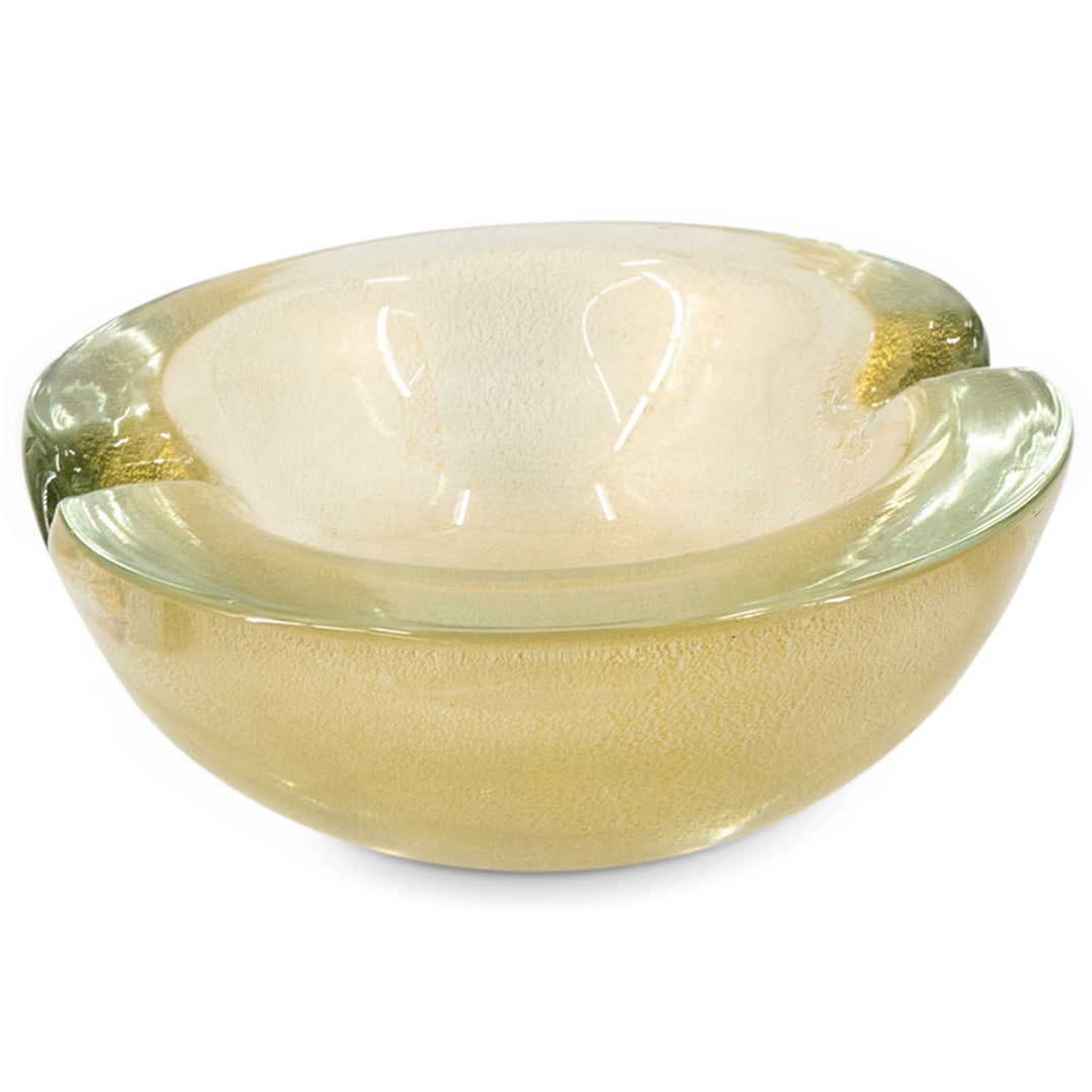 Murano Glass Gold Flake Ashtray (1 of 3)
