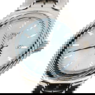 Tag Heuer MOP of Pearl and Stainless Steel Watch: DESCRIPTION: A Tag Heuer stainless steel watch features a quartz movement, MOP blue dial, with silvered hand, marker, and with date indicator. Completed with foldable deployment clasp. CIRCA: Late 20t