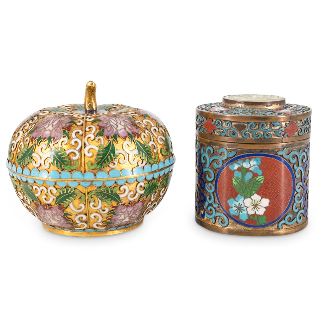 (2 Pc) Antique Chinese Cloisonne Vessels (1 of 8)