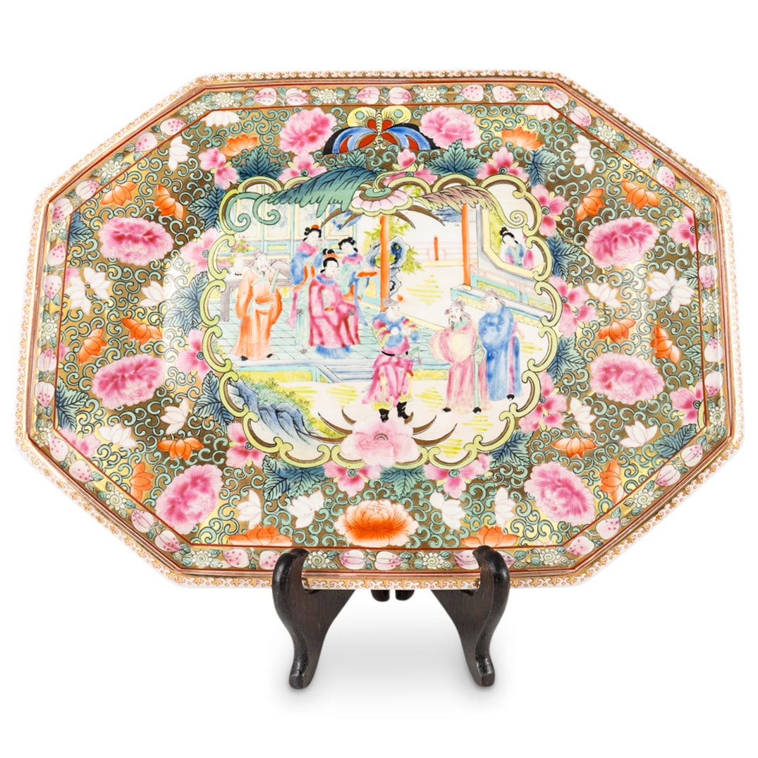 Antique Chinese Rose Mandarin Porcelain Platter (1 of 5)