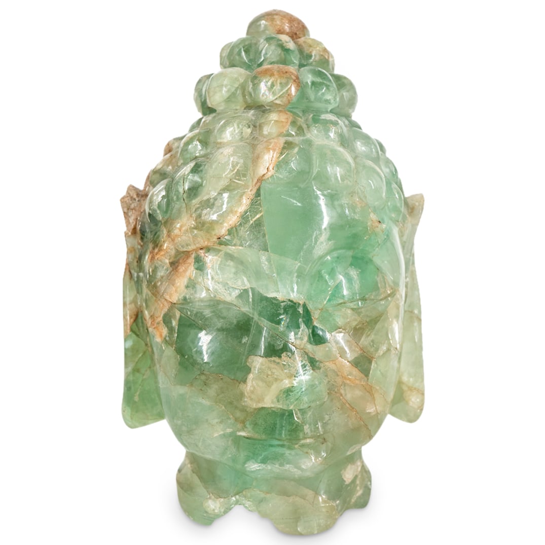 Antique Chinese Green Quartz Buddha Head (1 of 3)
