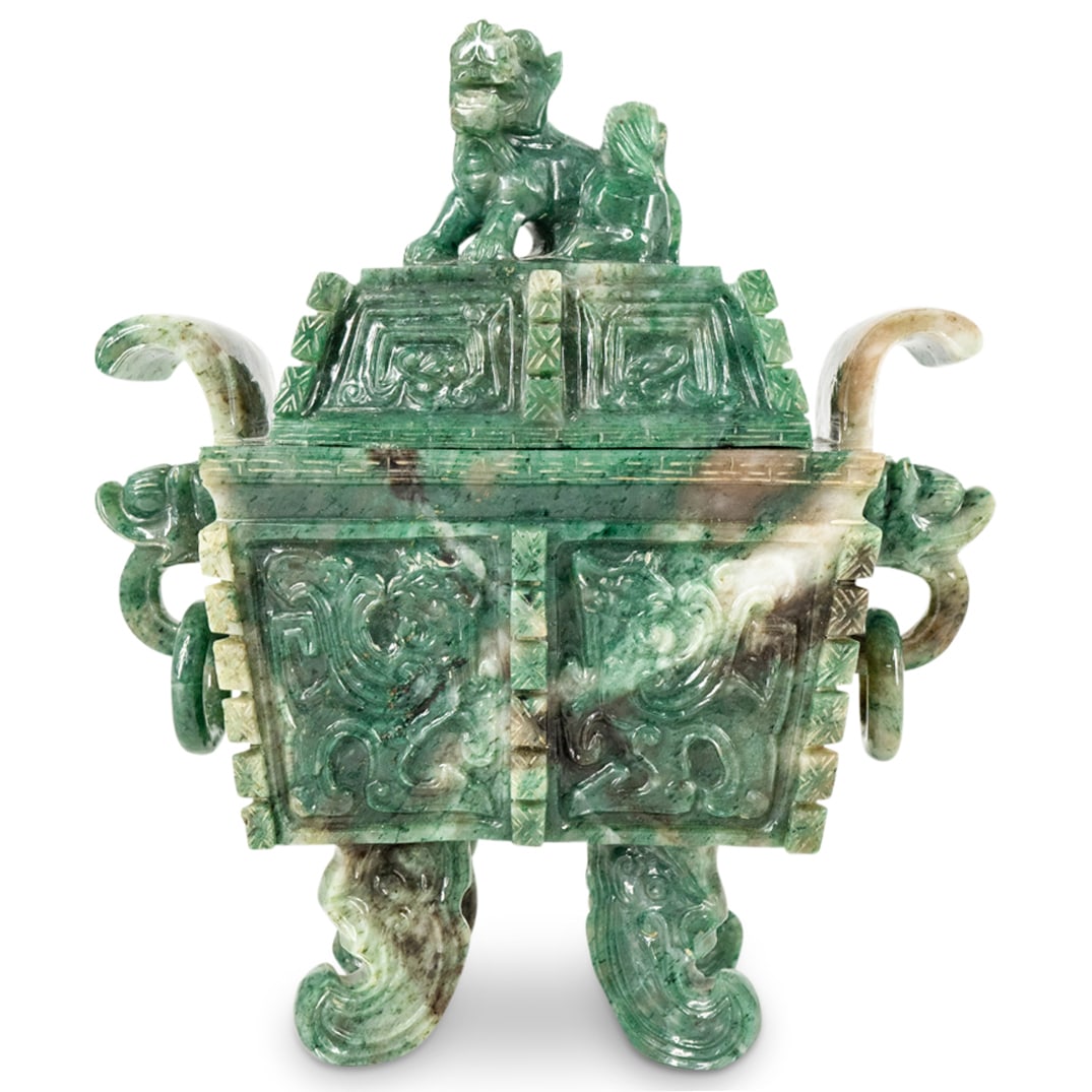Antique Chinese Jade Lidded Urn (1 of 4)