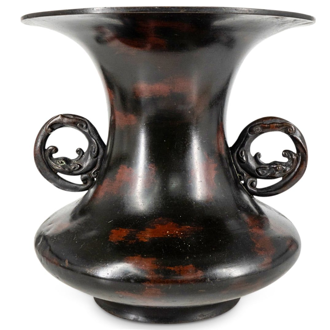 Antique Japanese Bronze Curling Dragon Vase (1 of 6)