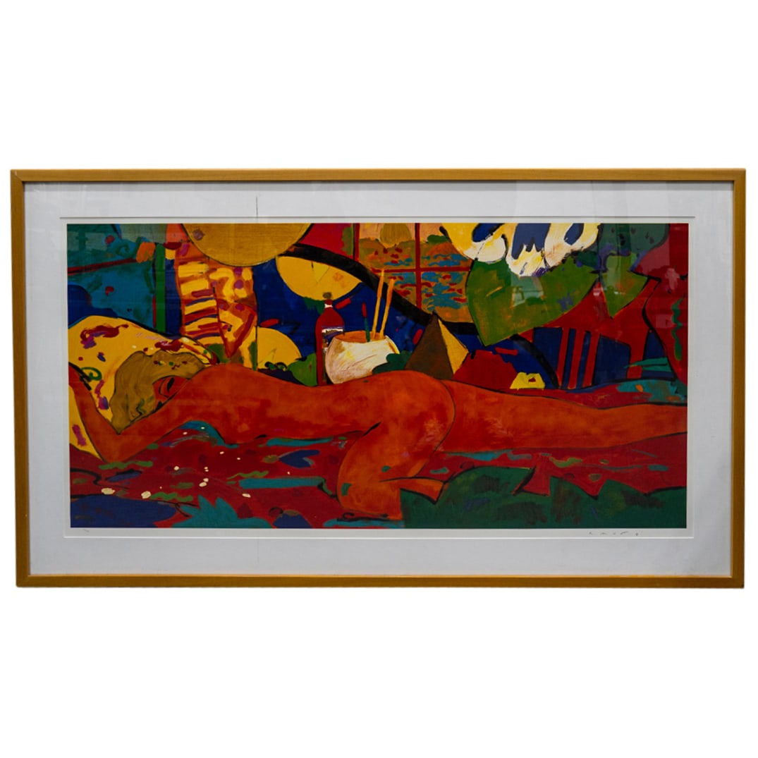 Manel Anoro (Spanish, 1945) Limited Edition Serigraph: DESCRIPTION: Signed Manel Anoro (Spanish, 1945) limited edition serigraph titled: "Dona Ajeguda". Depicts a nude female figure. Signed on the lower right bottom corner. Numbered 172 from a total of 17