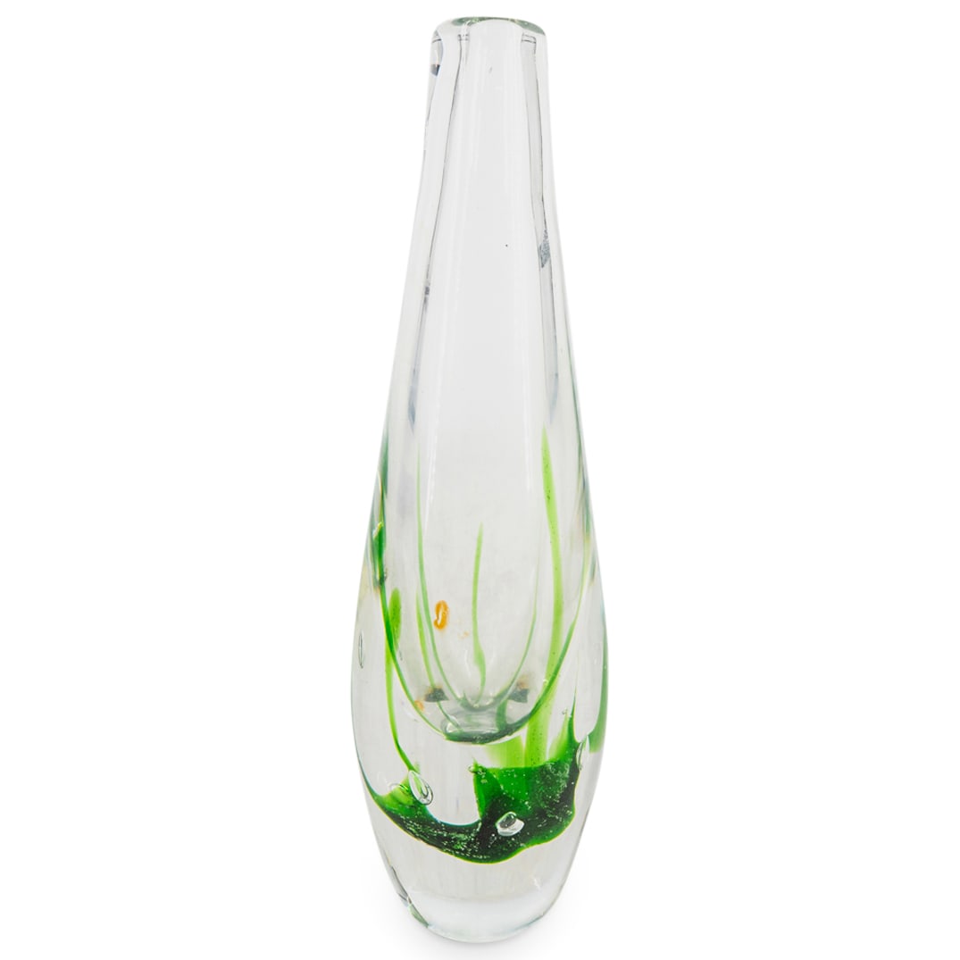 Vicke Lindstrand (Swedish, 1904-1983) For Kosta "Seaweed" Vase: DESCRIPTION: Art glass "Seaweed" vase by Vicke Lindstrand (Swedish, 1904 - 1983) for Kosta. Marked on underside with "Kosta 91753 V Lindstrand". CIRCA: Mid 20th Century ORIGIN: Swedish DIMENSIONS: H: