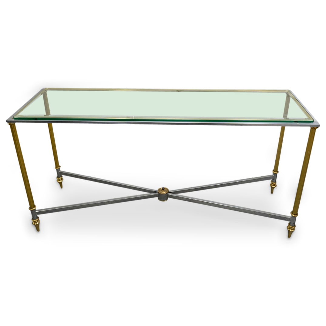Aluminum & Brass Console Table (1 of 6)