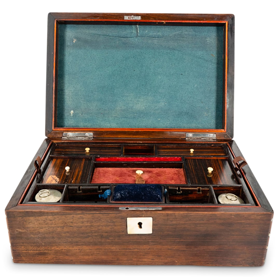 Antique European Chinoiserie Mother Of Pearl Inlay Vanity Box (1 of 6)