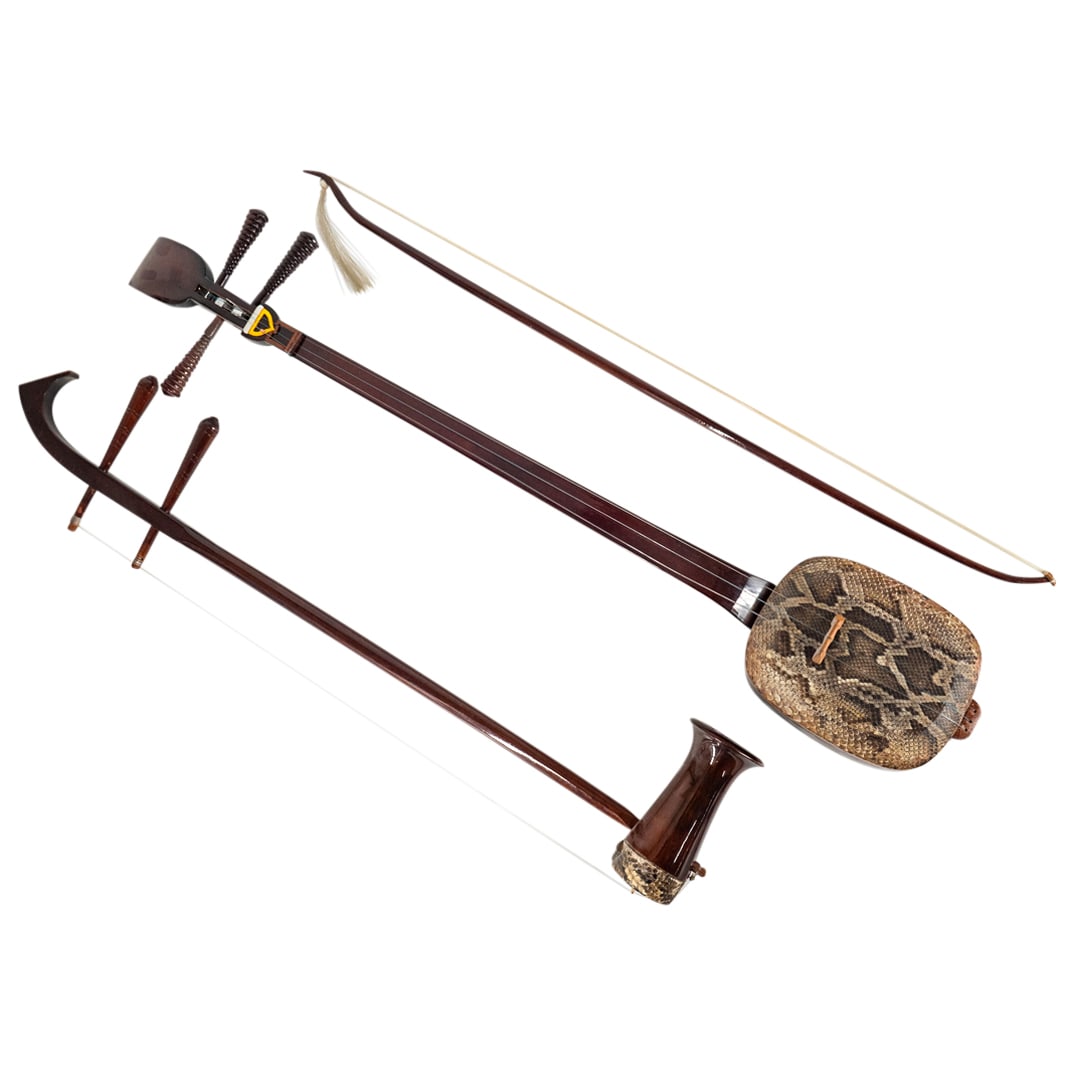 (3 Pc) Chinese Snakeskin Instruments (1 of 11)