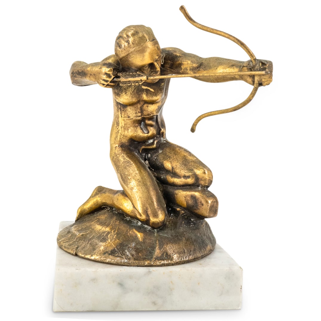 Neoclassical Gilt Bronze Archer Figural Statue (1 of 3)