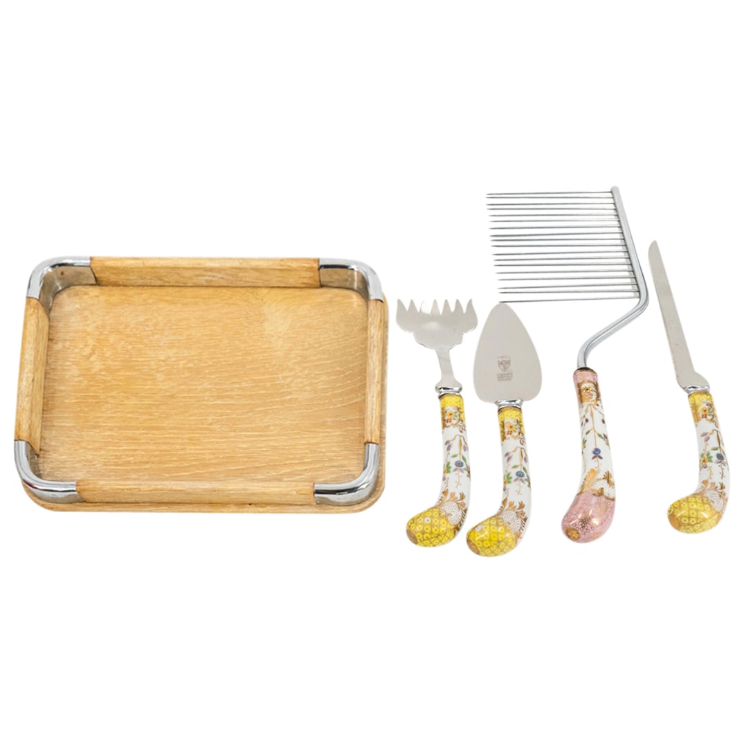 (5 Pc) Sheffield England Porcelain & Stainless Steel Utensils (1 of 9)