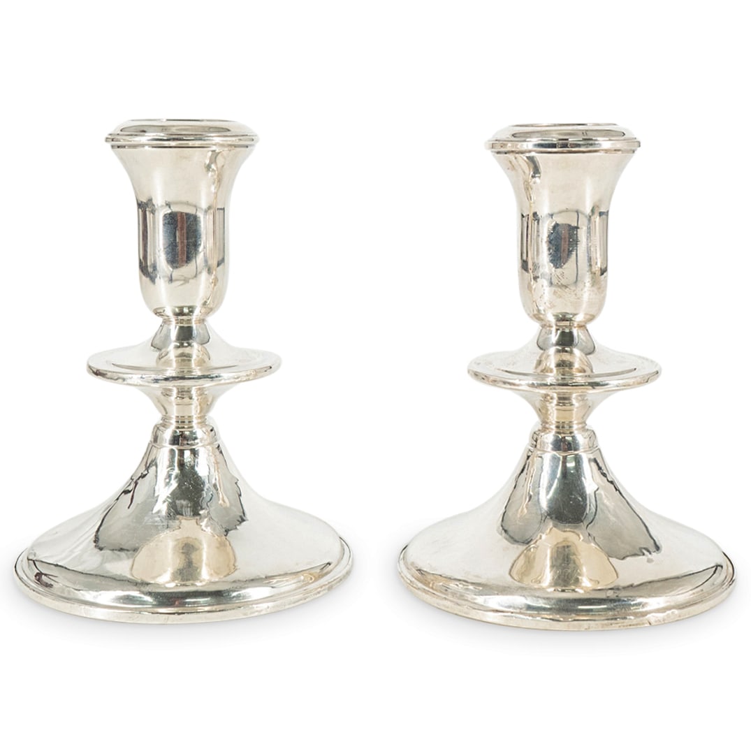 (2 Pc) Reed & Barton Sterling Silver Candle Holders Set (1 of 3)