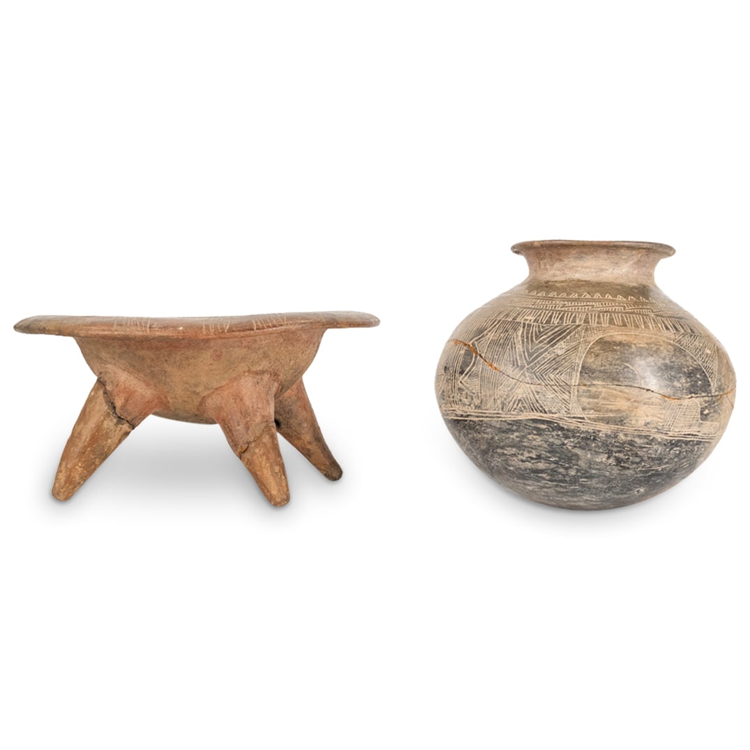 (2 Pc) Pre Columbian Style Ceramic Vessels (1 of 6)