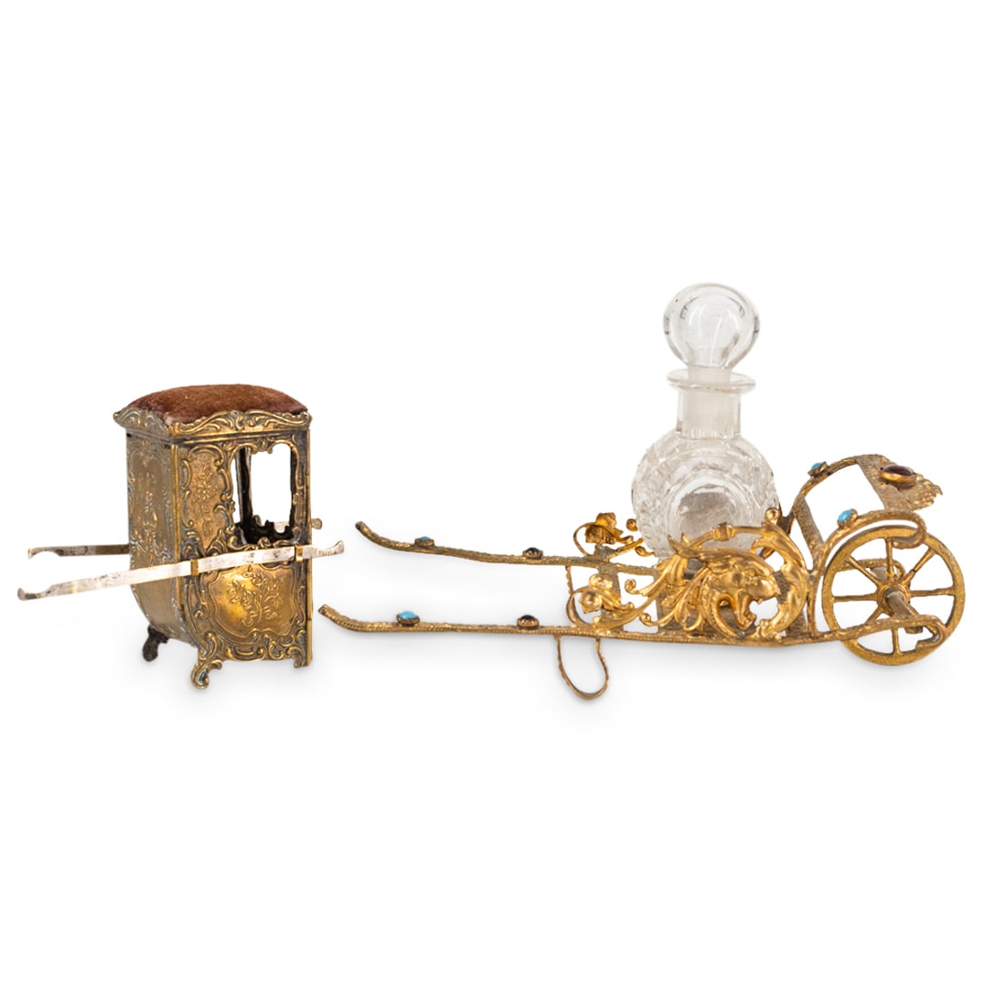 (2 Pc) European Miniature Brass Carriages (1 of 7)