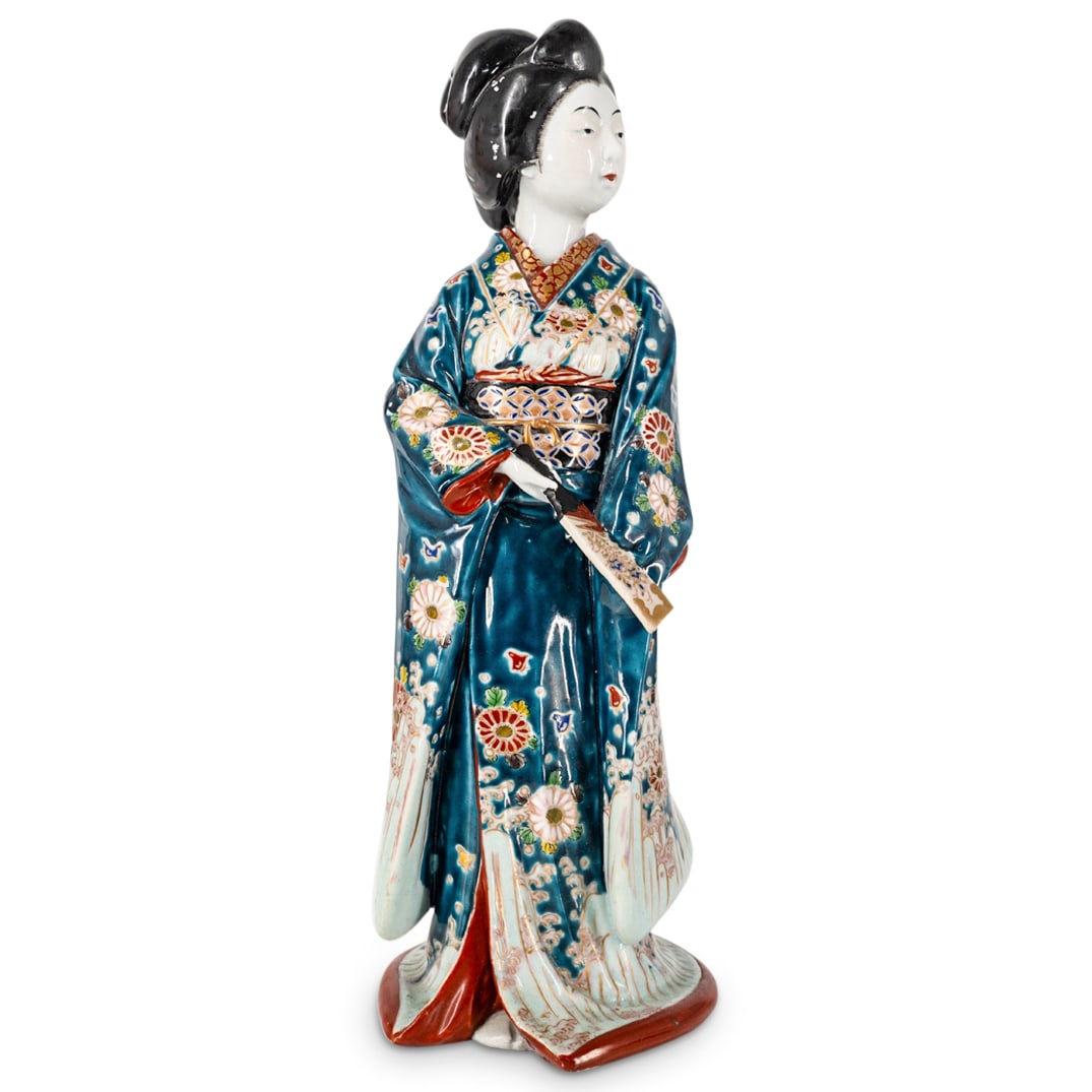 Japanese Meiji Kutani Okimono Large Bijin Porcelain Figure (1 of 6)