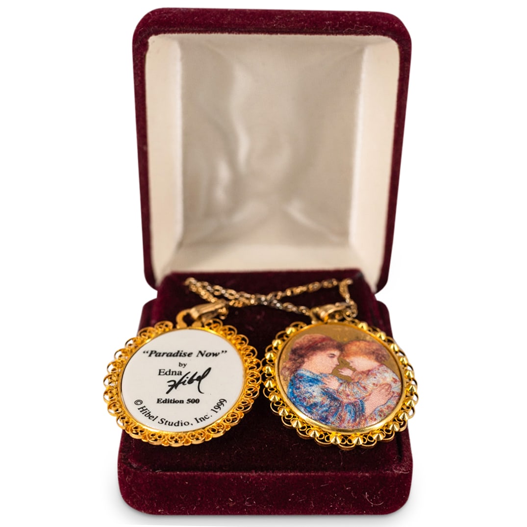 (2 Pc) Edna Hibel Sterling Silver Necklace W/ Pendant (1 of 5)