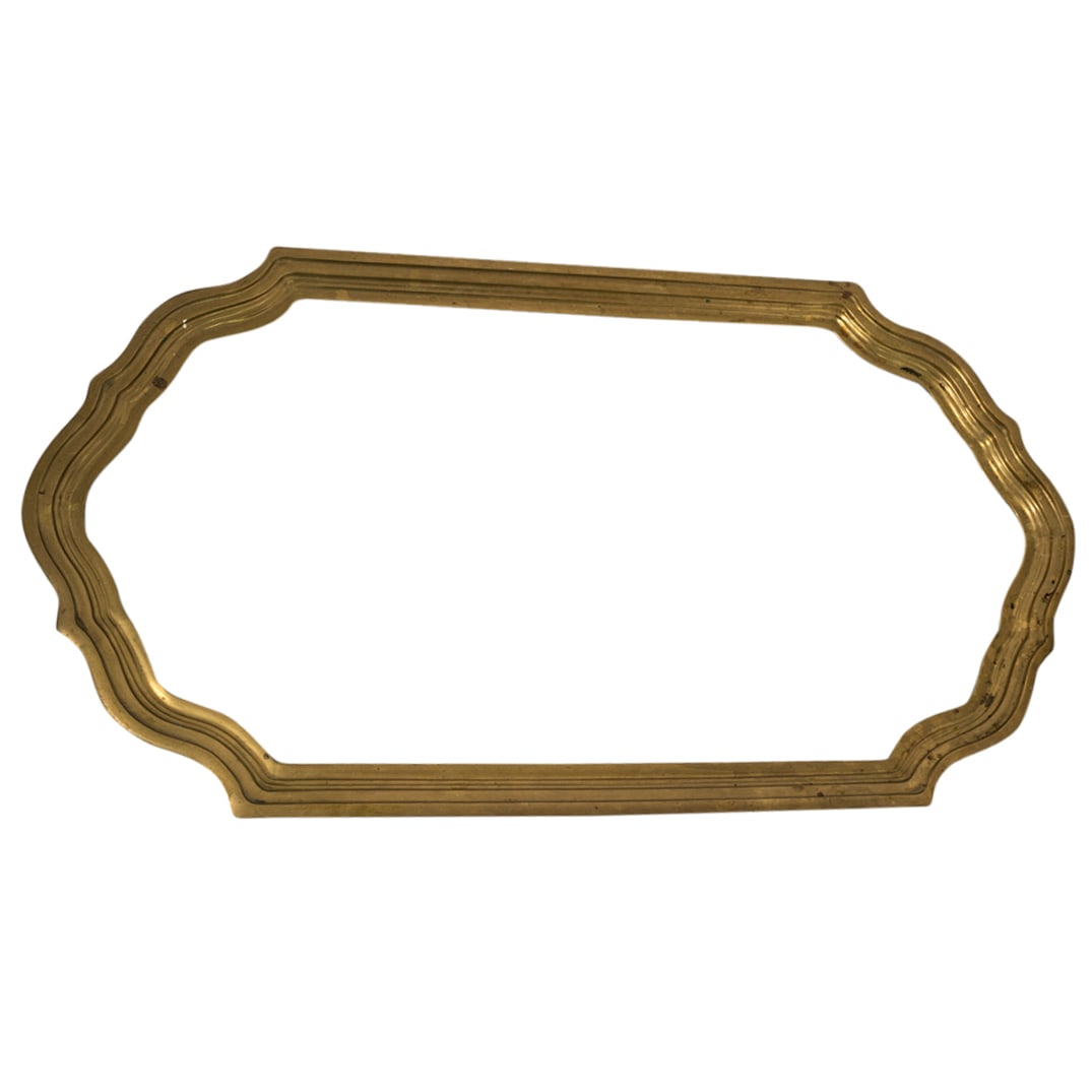 Antique Victorian Brass & Glass XL Centerpiece Tray (1 of 2)