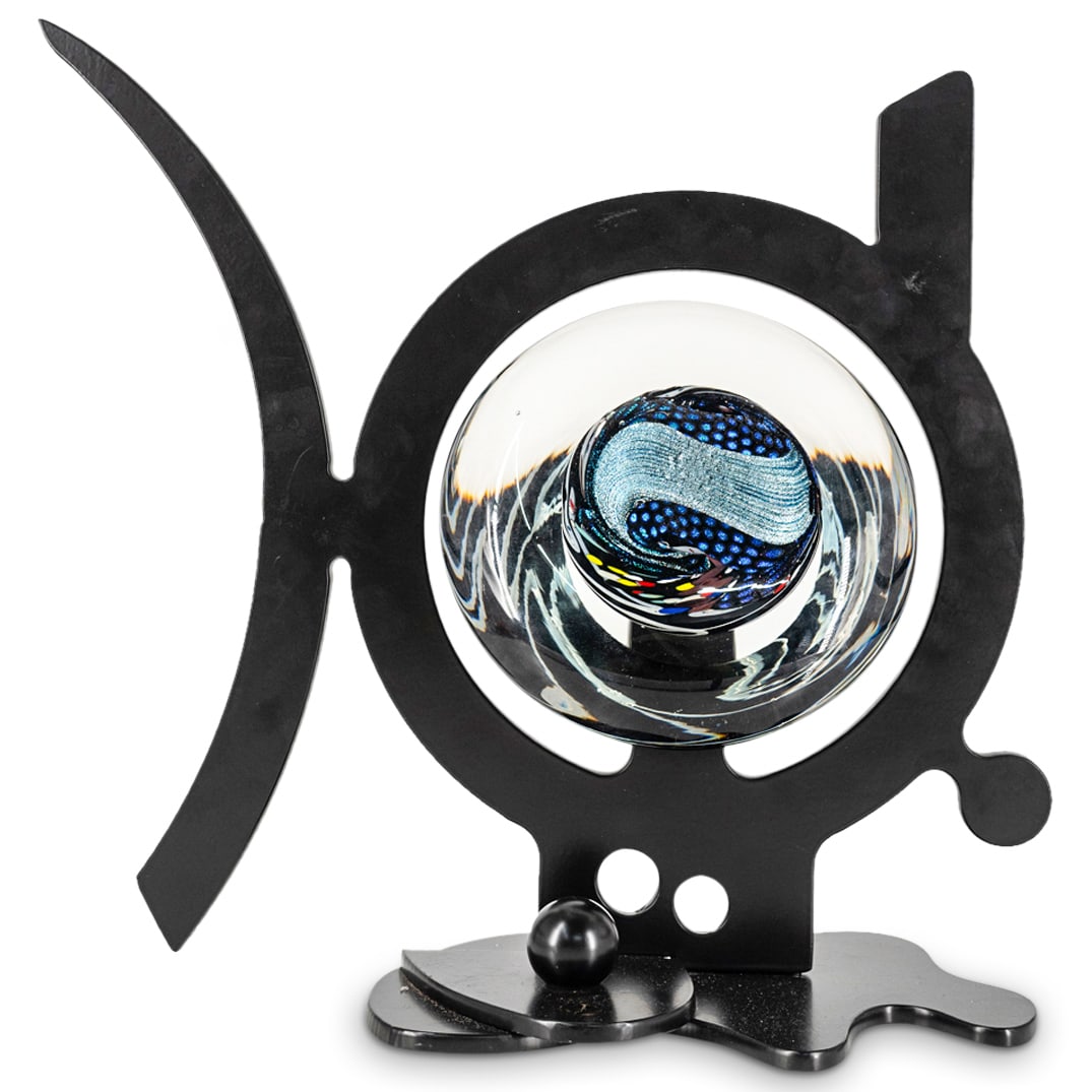 Signed Art Glass And Iron Mixed Media (1 of 8)