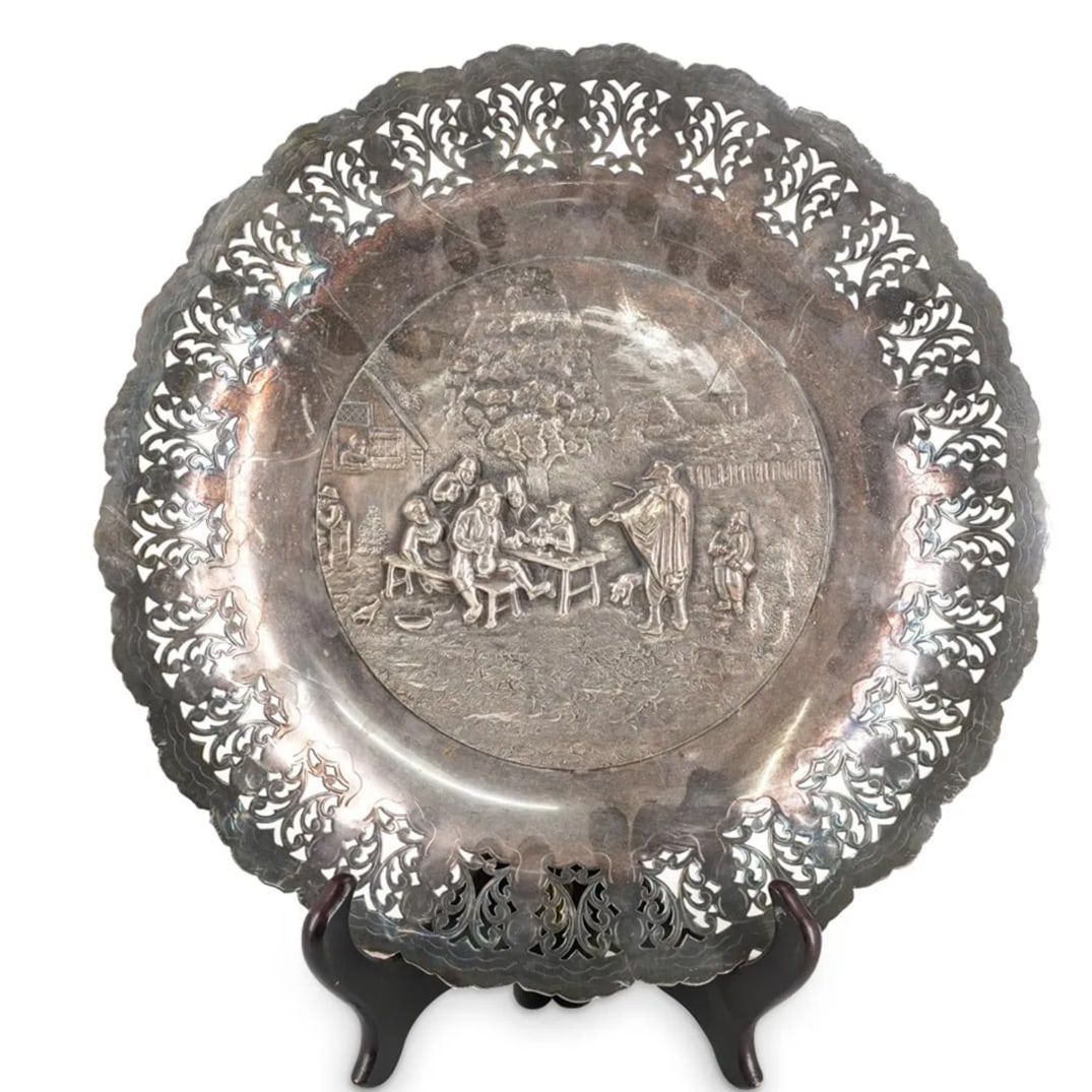 Antique Danish Silver plated Charger (1 of 3)