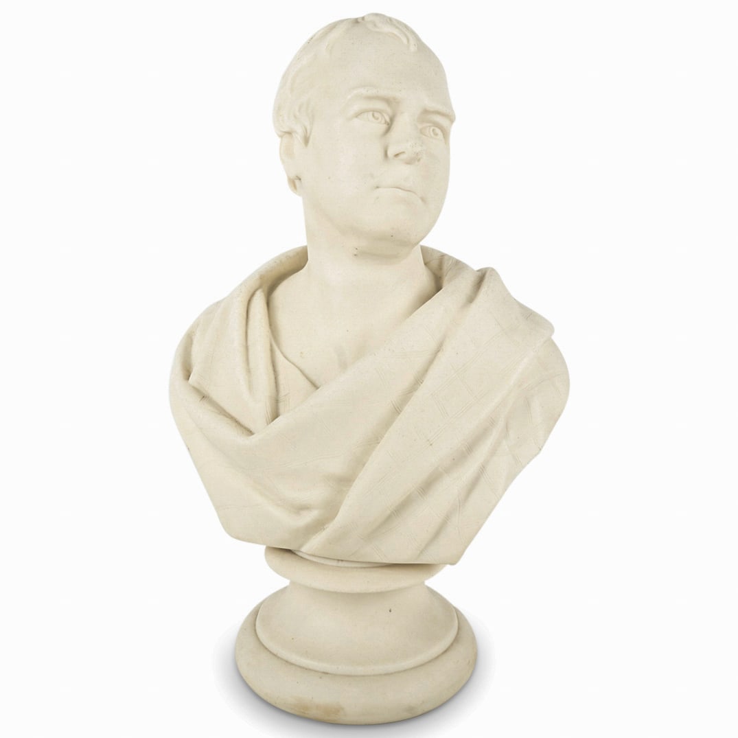 Antique Wedgwood "Carrara" Parian Bust Of Walter Scott (1 of 4)