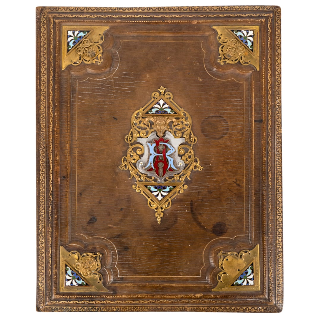 Antique Austrian Jeweled Leather Portfolio W/ War Prints (1 of 13)