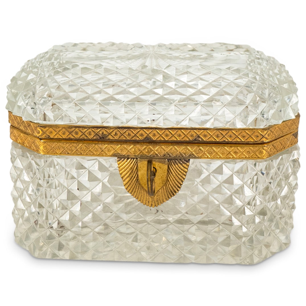 Probably Baccarat Ormolu Crystal Cut Box (1 of 4)